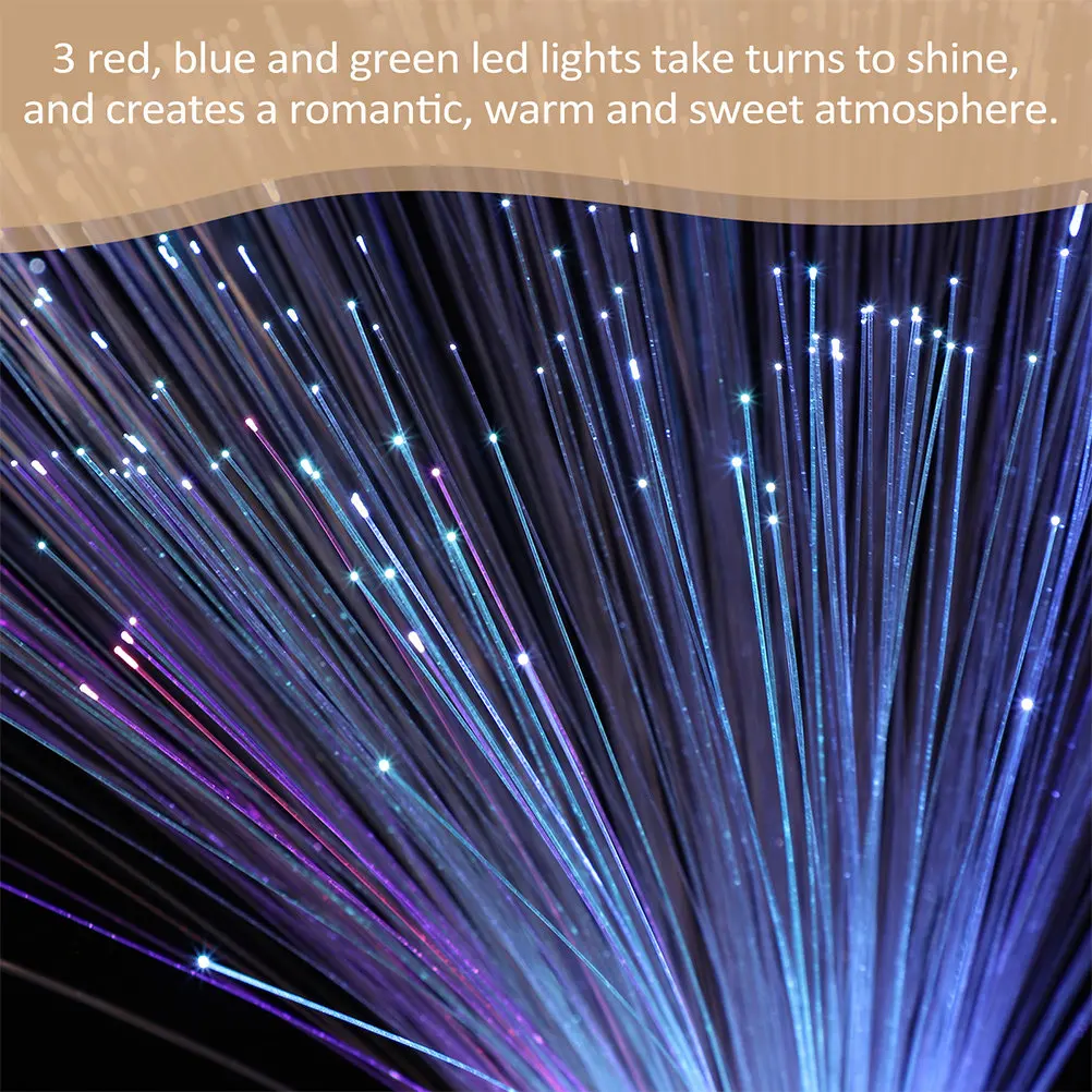2Pcs Fiber Optic Light Red Battery Powered Color Changing Night Light Decorative Atmosphere Lamp Holiday Ambient