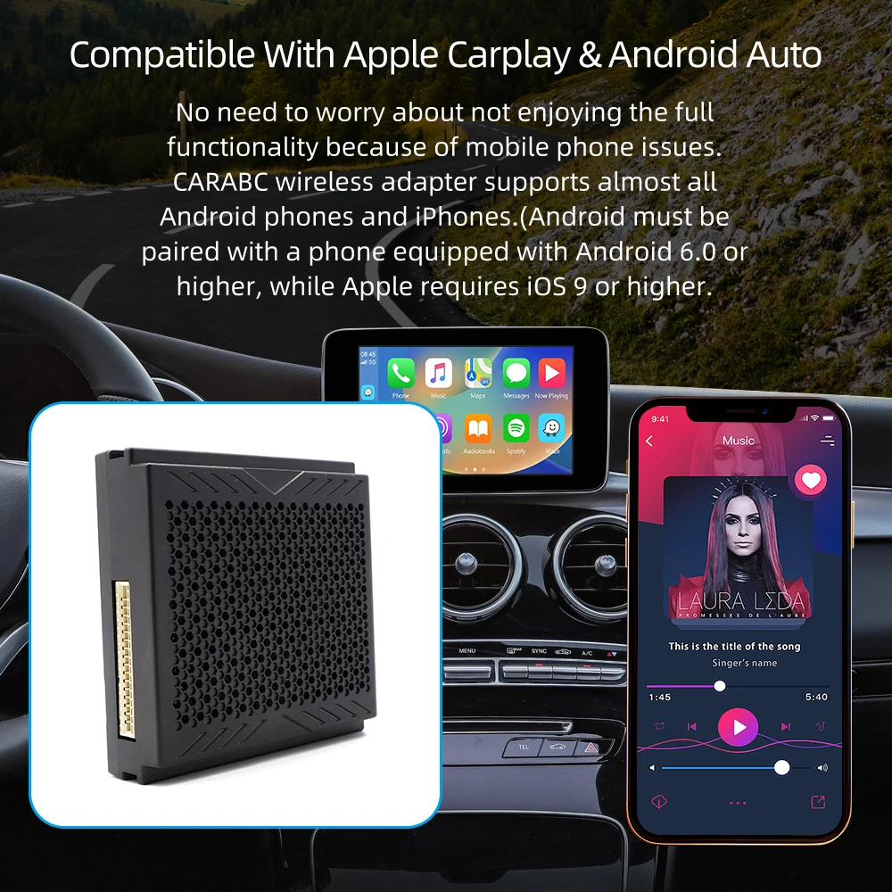 Upgrade Wireless Carplay Suitable For Mercedes Benz A B C E CLA GLA GLK ML Sprinter NTG4.5 Becker Module Android Auto Navigation