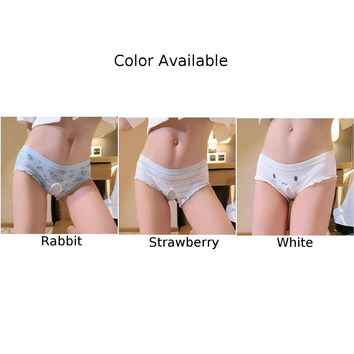 男性用のセクシーなオープンクロッチgストリングブリーフ,プリントコットンのパンティー,クロッチレスビキニニニッカー,カップルの下着,エロティックな下半身のランジェリー