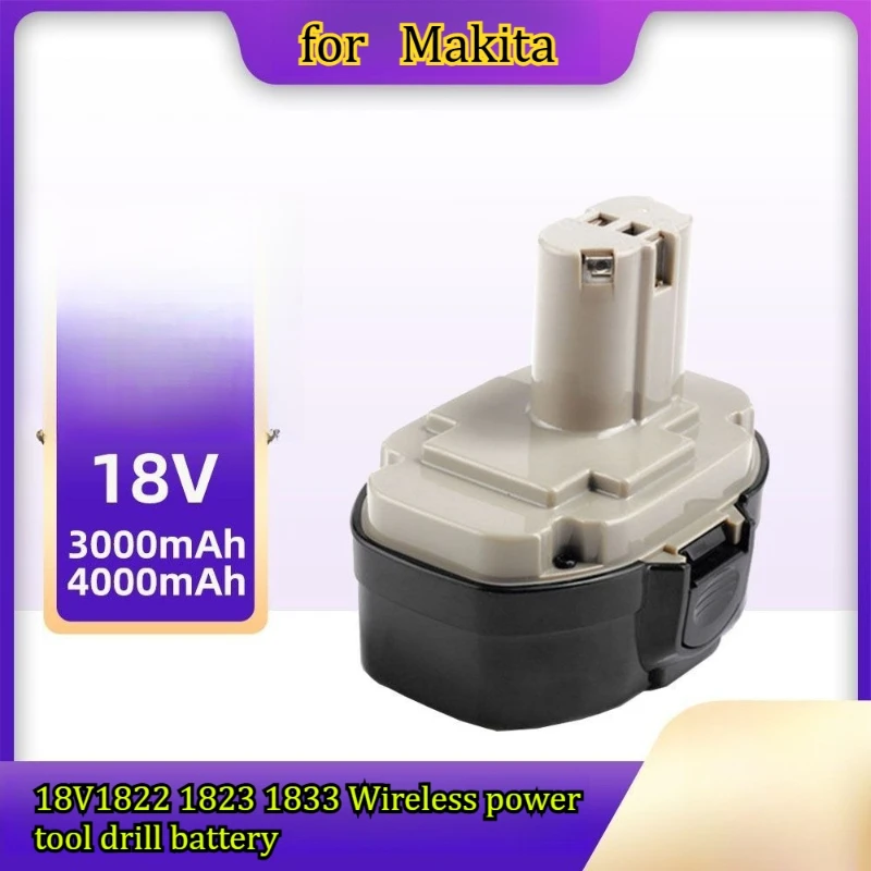 

Аккумулятор 4000 мАч 18 В для замены батареи Makita 18 В (18V1822, 1823, 1833) для беспроводных электроинструментов, дрелей, с увеличенным временем работы