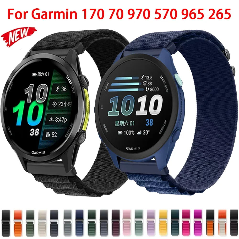 20mm 22mm Alpine Loop Nylonarmband für Garmin Forerunner 170 70 970 265 165 55 965 570 Armband Garmin Active 6 5 Venu 2 3 4 45mm