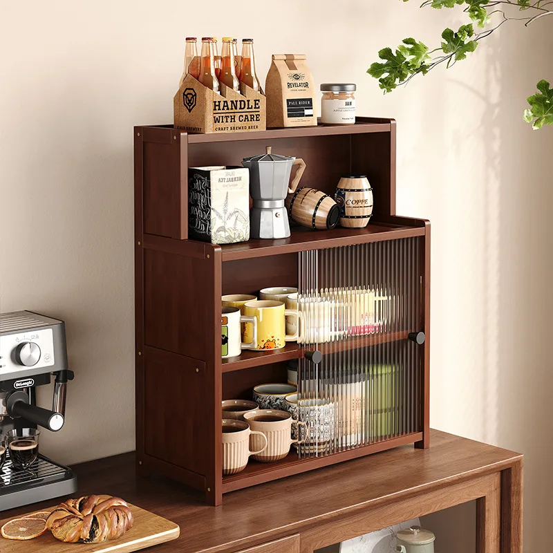 40/50Cm Multi-layer Desktop Storage Cabinet Dust Rack Table Water Cup Tea Set Organizer Living Room Home Decor Kitchen Storage