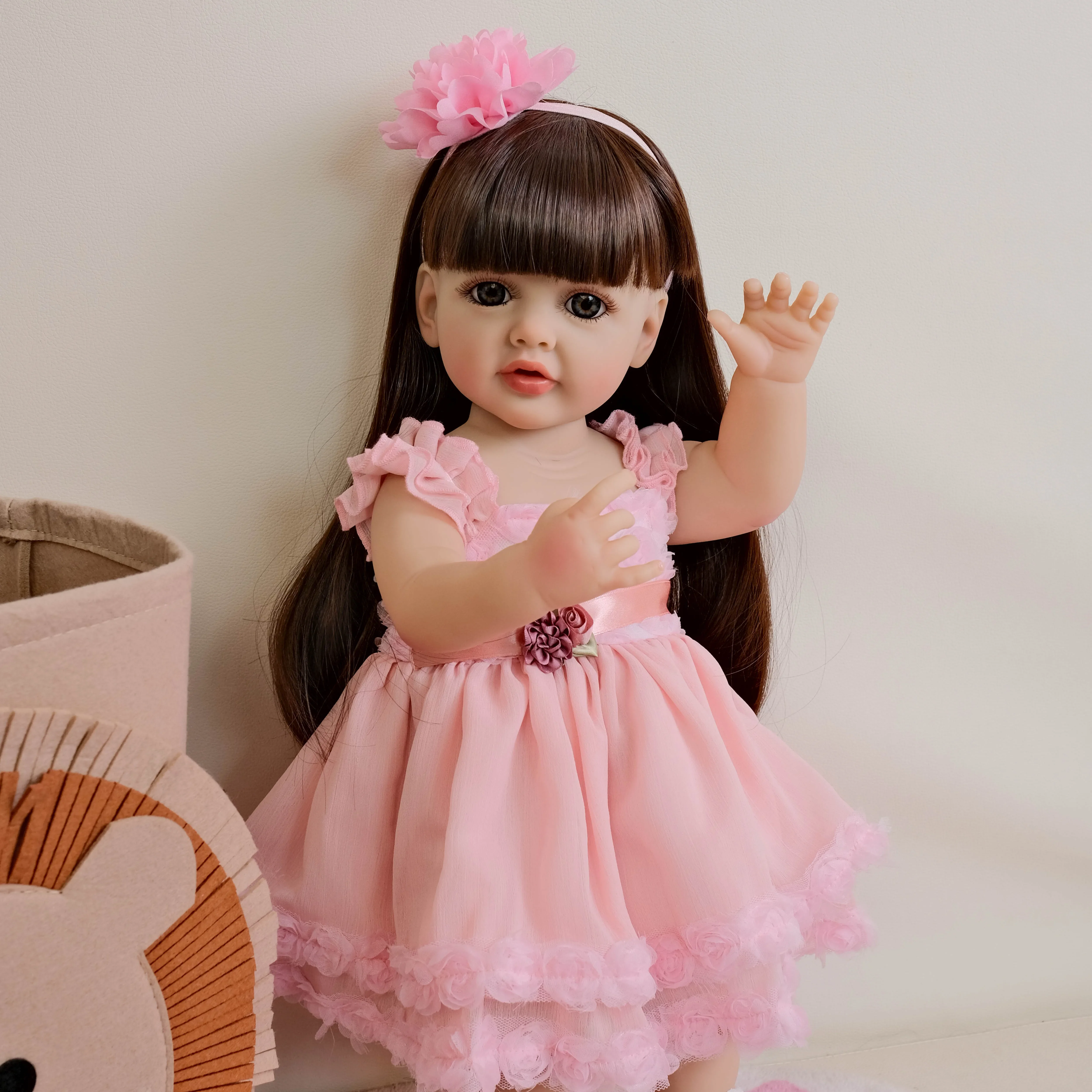 55CM Betty Full Body Silicone Waterproof Toddler Lifelike Soft Touch Newborn Girl Princess Reborn Baby Doll Gifts for Children