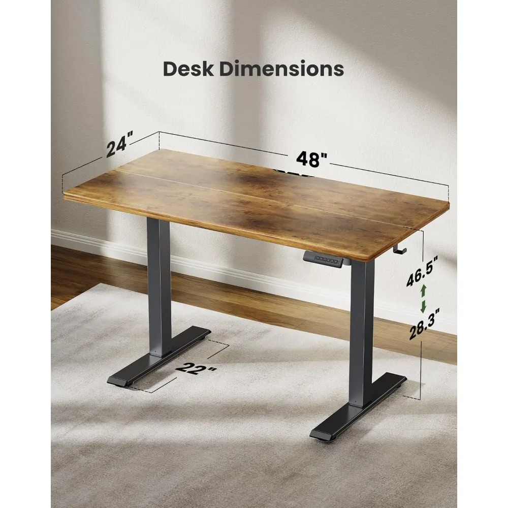 Electric Adjustable Height Desk, 48x24 Standing Computer Desk with 4 Memory Positions