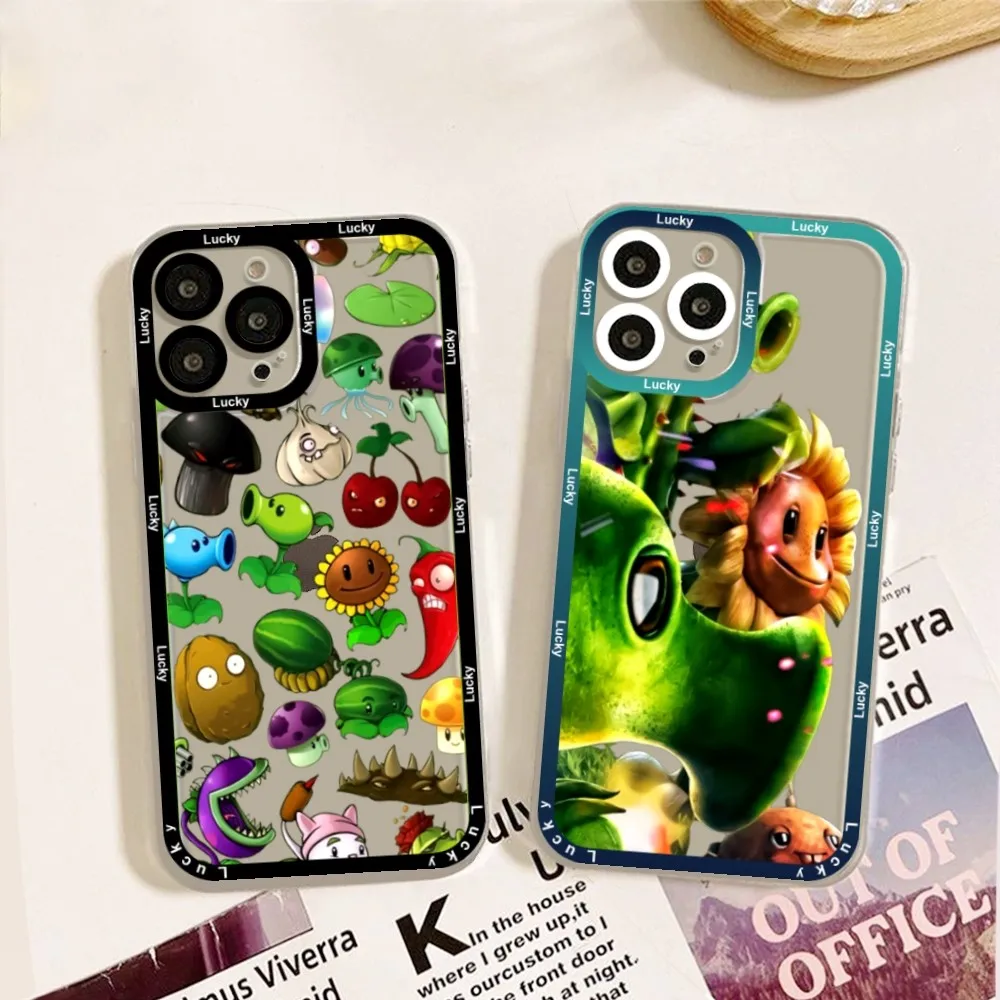 Game P-Plants Vs Z-Zombies Phone Case For IPhone 11 12 13 14 15 16 Pro Max XS X XR 7 8 Plus SE 2022 Shockproof Soft Cover