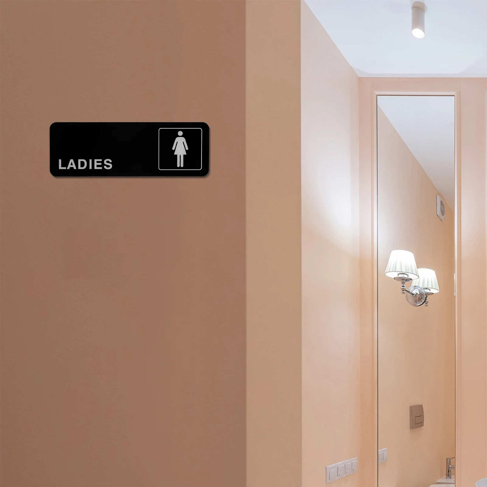 السيدات السادة مرحاض تسجيل 2 قطعة لوحة باب المرحاض الاكريليك للأعمال دليل الحمام تسجيل لشريط فندق مكتب