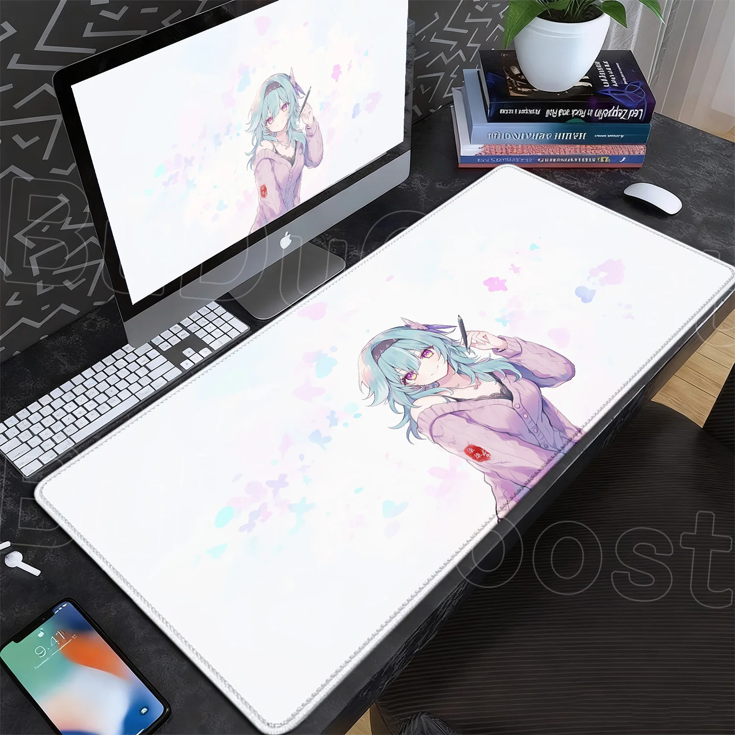 Eula Mauspad, rutschfest, weich, HD-Speed, Gummi, Gamer-Balance-Computermatte, Laptop-Büro, große XXL-Schreibtischmatte, Gaming-Mauspad, Genshin-Mauspad – Detail 7