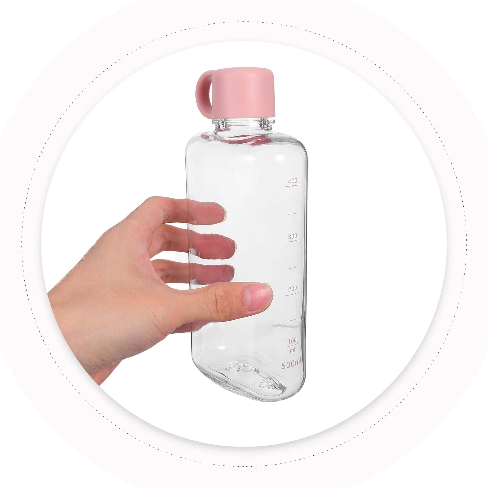 

1 шт., большая емкость, портативная дорожная бутылка для воды, легкая пластиковая многоразовая чашка для спорта на открытом воздухе, розовая плоская кружка для путешествий