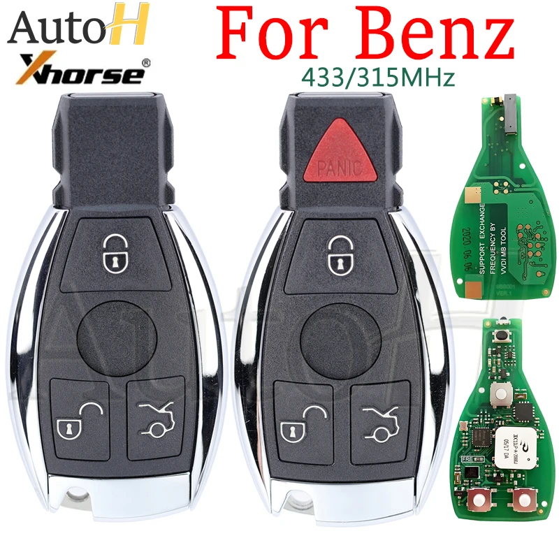 Xhorse XSBZ01EN VVDI FBS3 MB Keyless Smart Remote Key For Benz W204 W207 W212 W164 W166 W221 Renewable 433/315MHz 3/4 Buttons