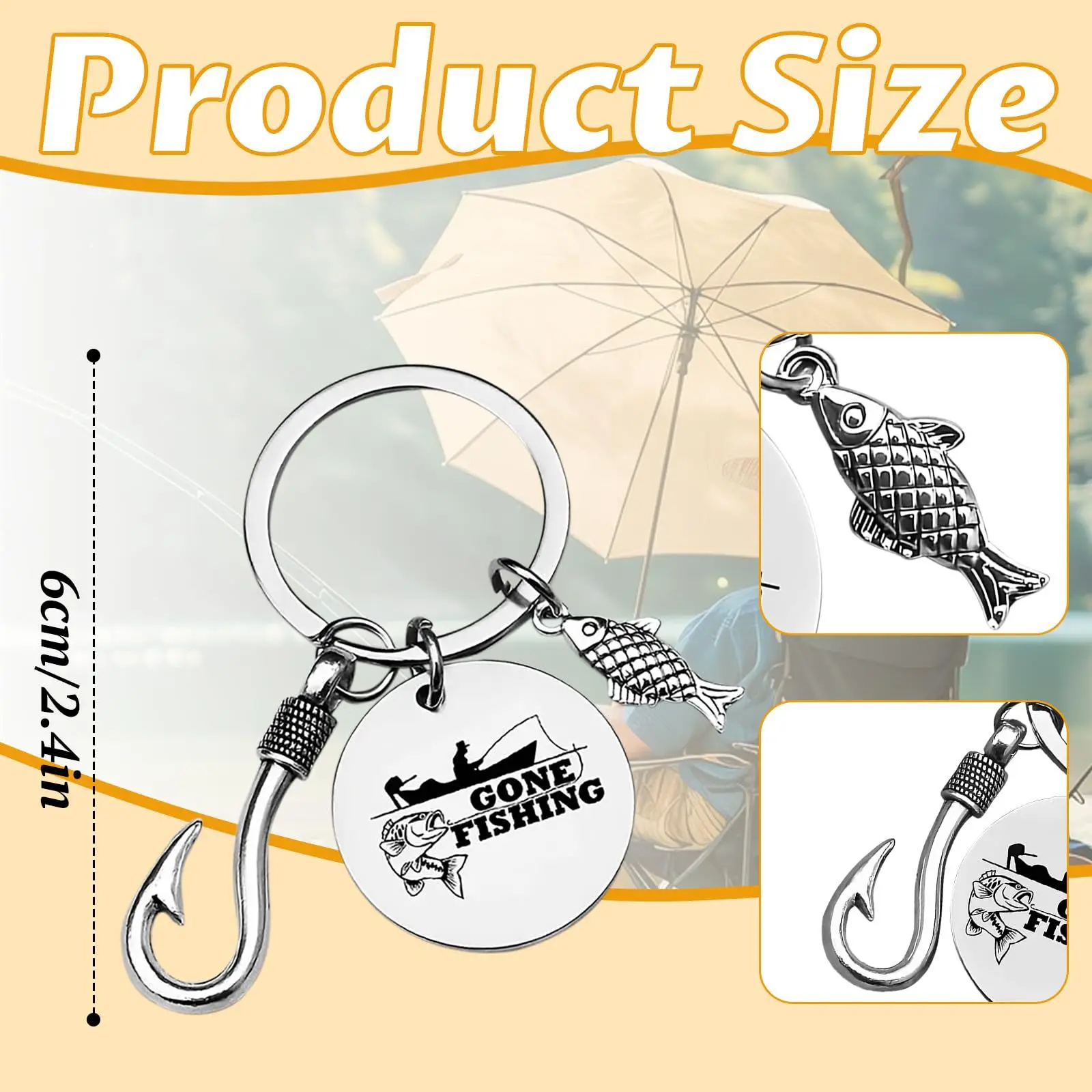 You'Re My Best Catch Stainless Steel Keychain. Fishing Enthusiast Gift Fish Hook Pendant.