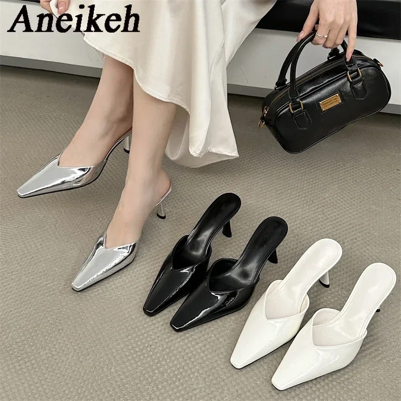 Aneikeh, Zapatos de tacón poco profundos a la moda, puntiagudos, tacones finos, Zapatos concisos para Mujer, sin cordones, nuevos Zapatos de verano 2026 para Mujer, sólidos