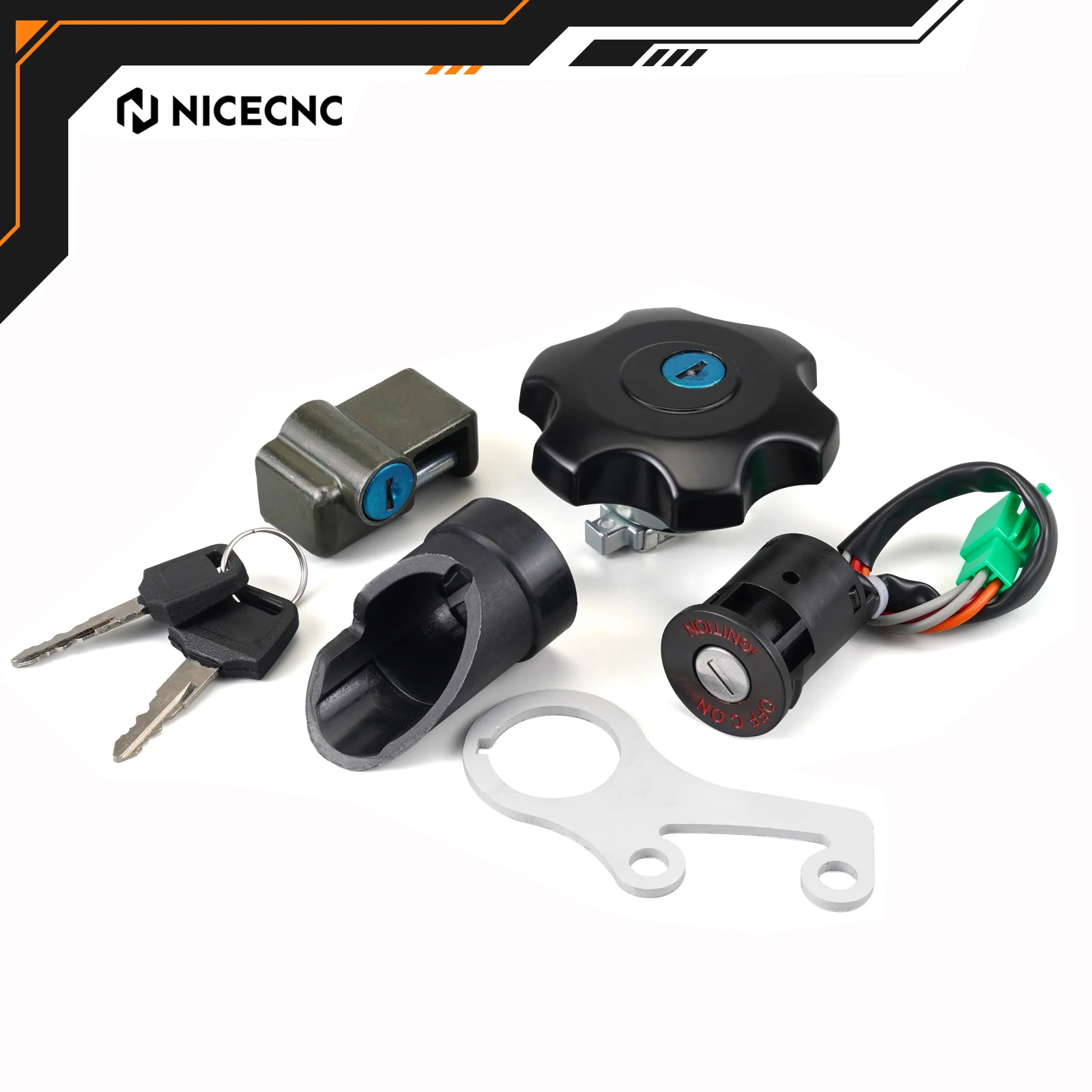 

NICECNC For Suzuki DRZ400S DRZ400SM DRZ400 S SM 2000-2024 2023 2022 2021 Ignition Key Switch Gas Cap Lock Set Metals & Plastics