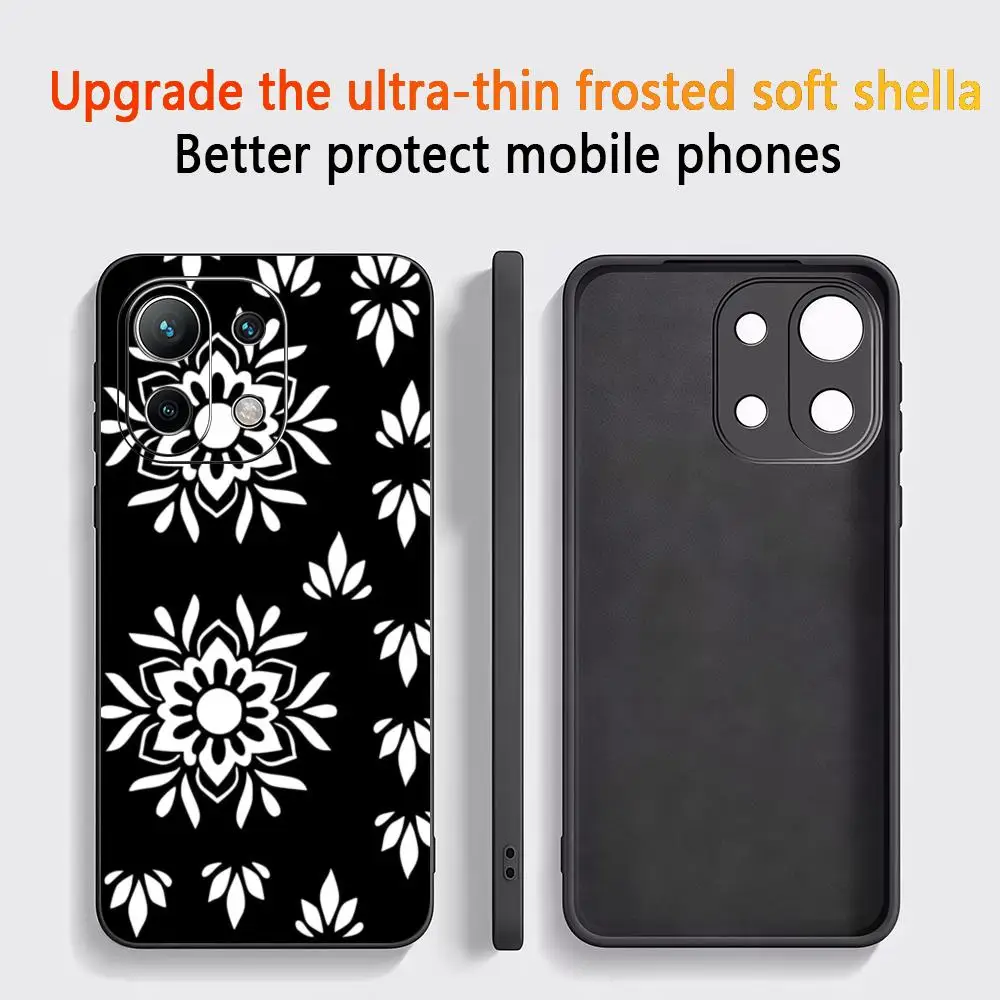 

Phone Case For Xiaomi Redmi Note 15 14T 13Lite 12S 5g 4g Pro Plus Soft Case Black Full Protect Black Daisy