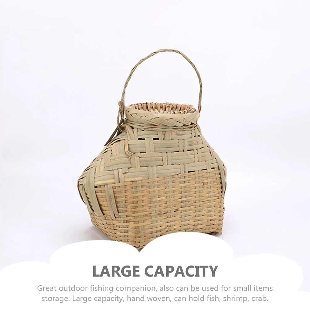 

Fishing Bamboo Basket Transport Container Portable Wicker Shrimp Holder Baskets Storage