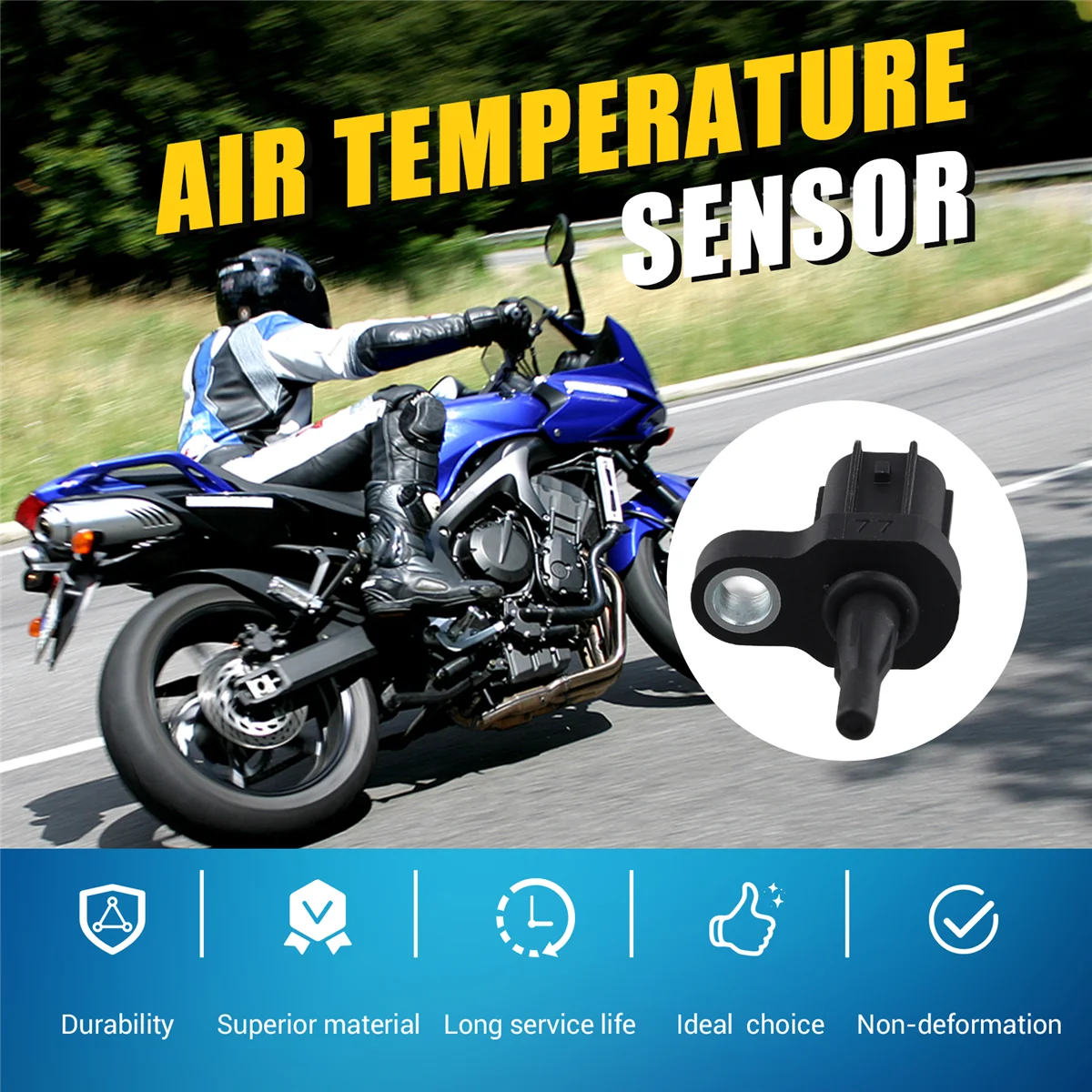 Air Temperature Sensor 8FP-85886-00-00 for Yamaha Many 2006-2017 FZ1 YZF-R6 YZF-R1 SEE YEARS Grizzly 550 700 YFZ450R