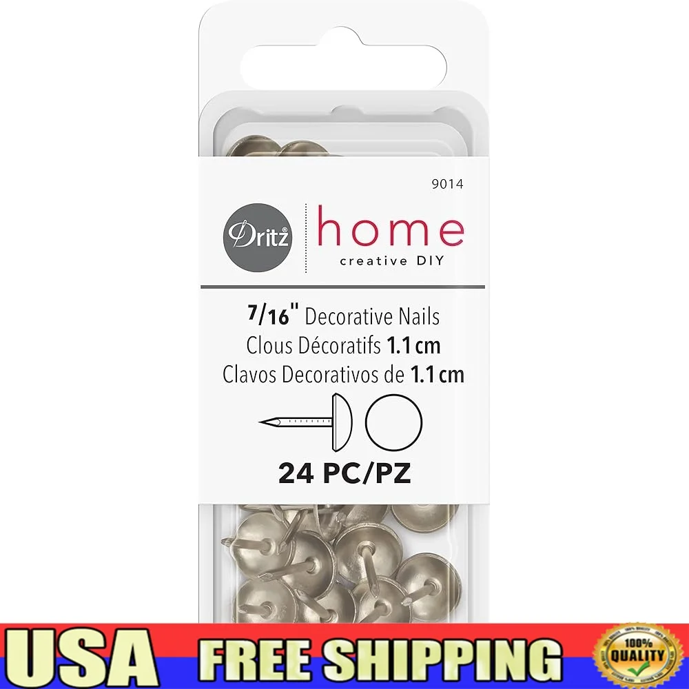 

Home Smooth Decorative Nails 24-Piece Set 7/16-Inch Sharp Point Compatible with Domestic Sewing Machines Ideal Polyester Wool