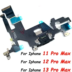 For iPhone 11 12 13 Pro Max 12 Pro USB With Micro Charging Port Charger Dock Flex Cable With IC Microphone Board Replacement