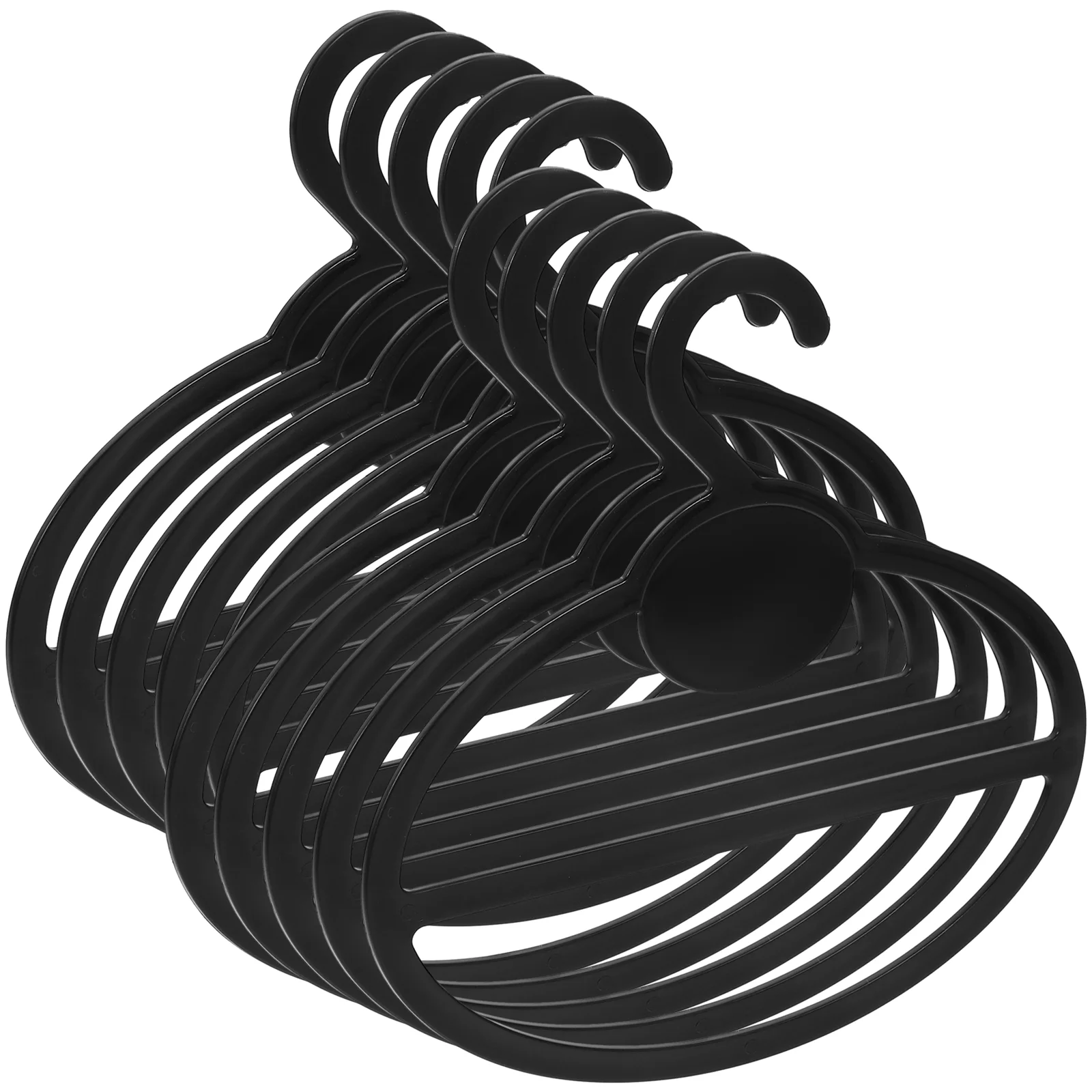 

10 Pcs Pants Hangers Scarf Rack Round Hook for Multiple Scarves Accessories Organizer Holder Black Miss