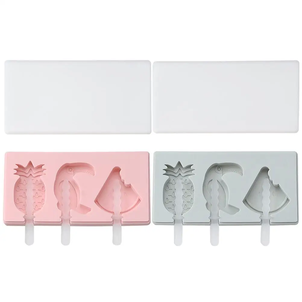 

Cream Mold Silicone Trays Sticks Lids Round Forms Fruit Ice Cream Mold Bird Shape Popsicle Maker Kitchen Bar Tools