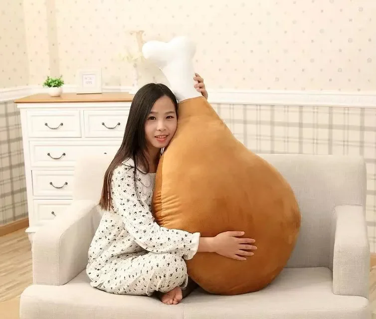 Creative ขาไก่ Plush ของเล่นหมอนตุ๊กตาตุ๊กตาโซฟาเบาะไก่ Drumstic ของขวัญเด็กผู้หญิงของเล่น Drumstick TFA1093