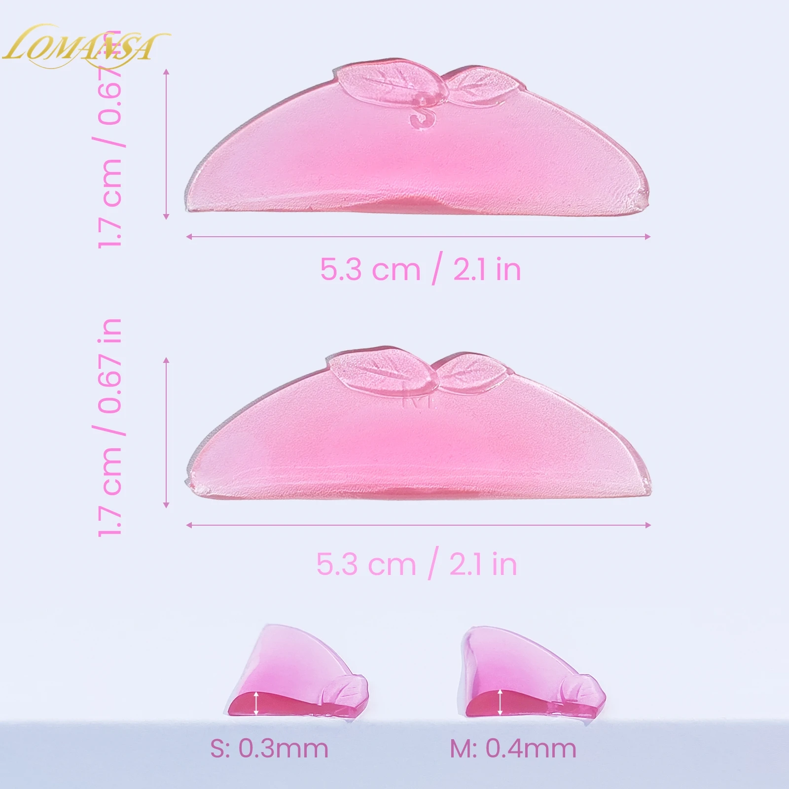 Lomansa 2 Pairs L Curl Silicone Eyelash Perm Pad Lashes Rods Shield Lifting 3D Eyelash Curler Accessories Applicator Makeup Tool