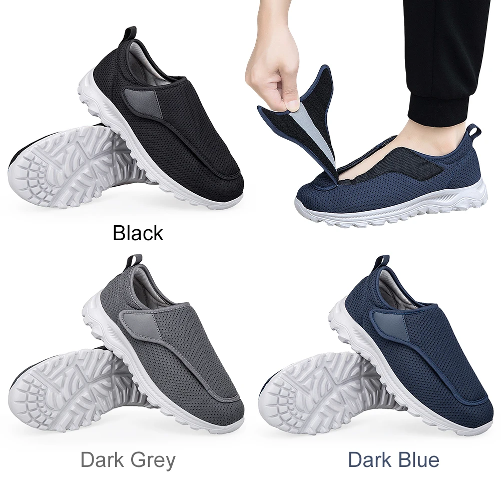 Men Diabetic Casual Shoes Breathable Non-slip Wide Walking Sneakers Outdoor 2024 Slip-On Orthopedic Shoes Velcro Men Shoes Gift