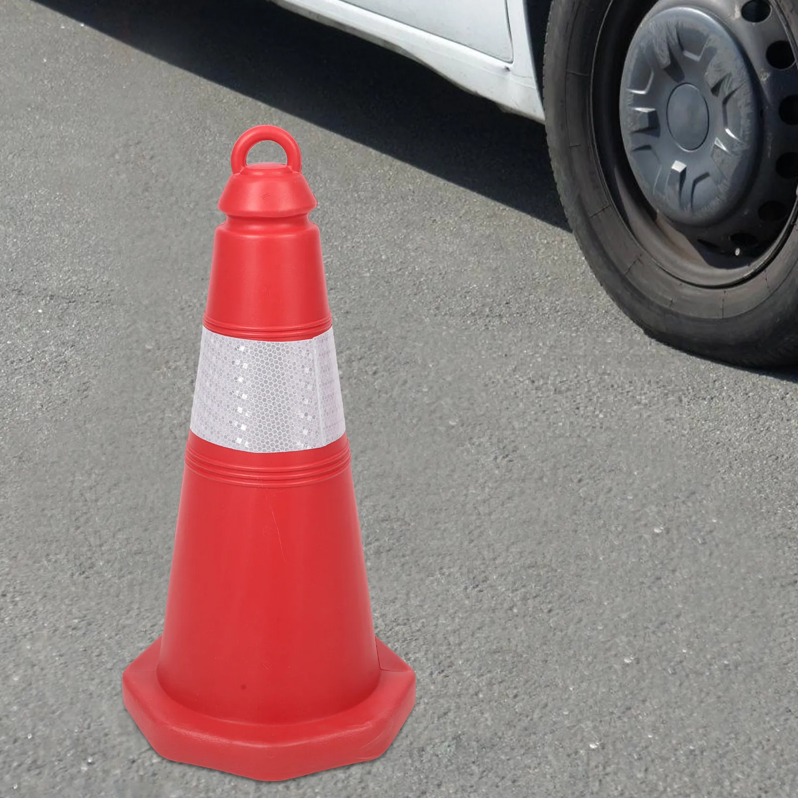 

Rubber Traffic Cone Reflective Outdoor Safety Barrier Durable Road Construction Warning Sign For Parking Driveway Training