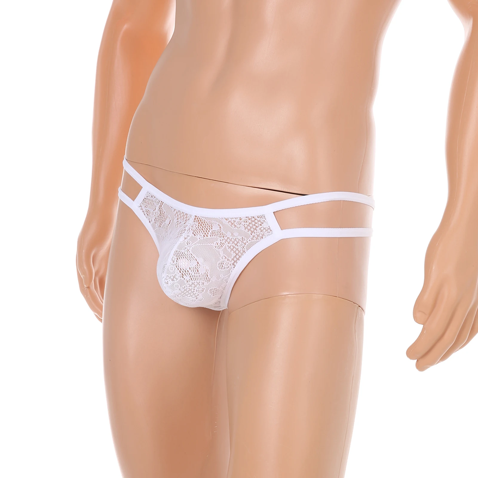 

Sexy Jockstrap Mens Lace Thong Thin Straps Mesh Underwear Erotic Lingerie Low Rise G-string Bikini T Back Sissy U Pouch Panties