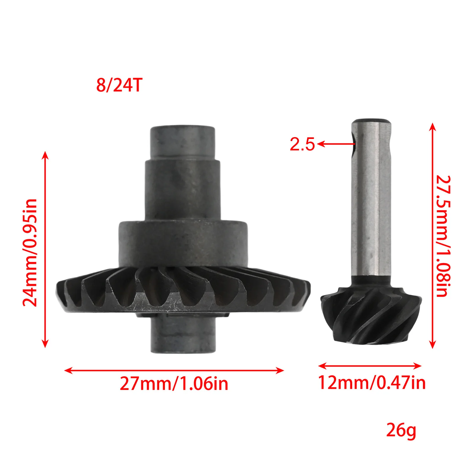 Heavy Duty Bridge Gears Heavy Duty Gears 27*24MM Overdrive Bevel Gear Compatible With SCX10 II Enduring Performance