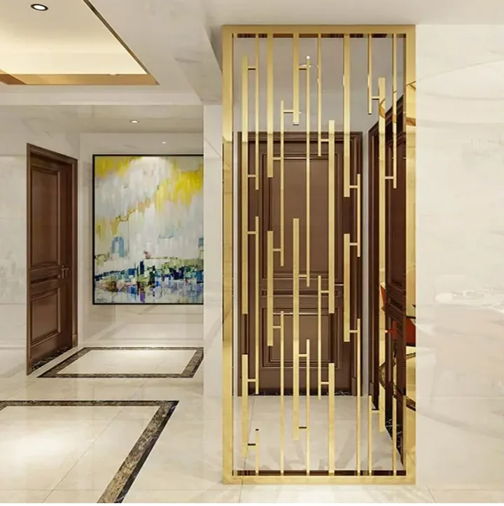 Customized Stainless Steel Screen Partition Freestanding Decorative Room Partition Divider For Home Design