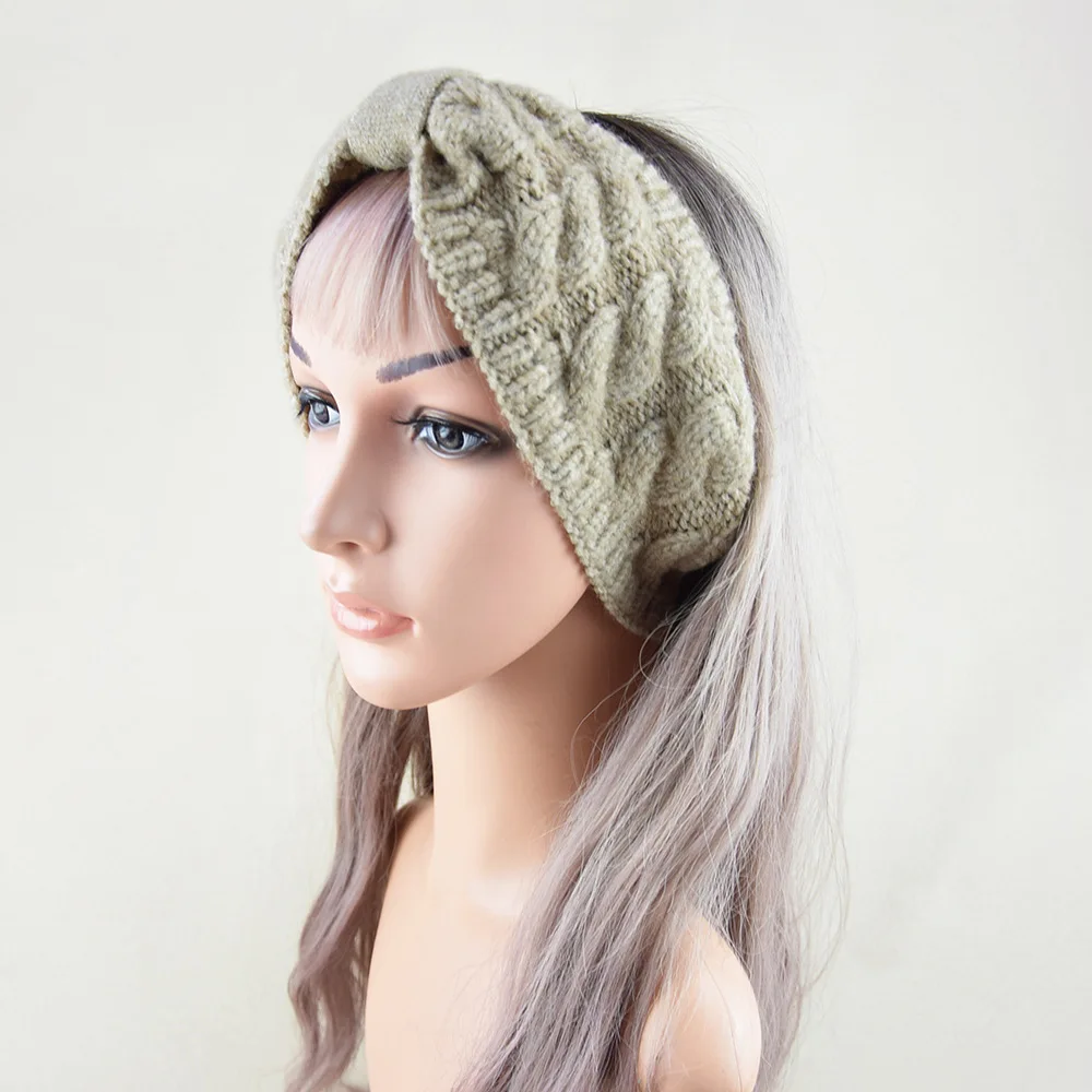 European and American Twist Cross Knotted Women Headband Fashion Wide Hair Bands Autumn Winter Warm Head Cover Ear Protectors
