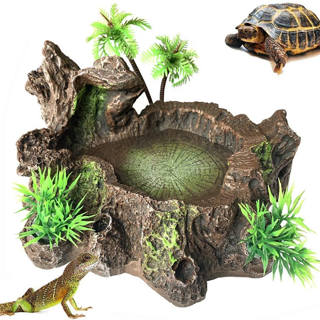 Multifunctional Reptile Resin Bowl For Food And Water Any Reptile Reptile Food Water Dish Decorative