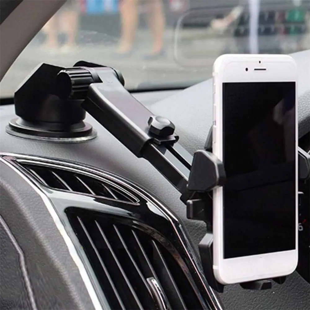 عملي طويل الرقبة لوحة سيارة حامل قابل للتعديل الزجاج الأمامي المحمول جبل حامل هاتف السيارة 360 تدوير السيليكون مصاصة
