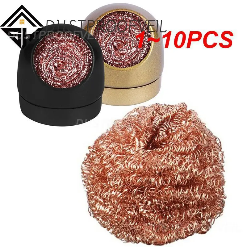 

1~10PCS Cleaning Ball Desoldering Soldering Iron Mesh Filter Cleaning Nozzle Tip Copper Wire Cleaner Ball Metal Dross Box Clean