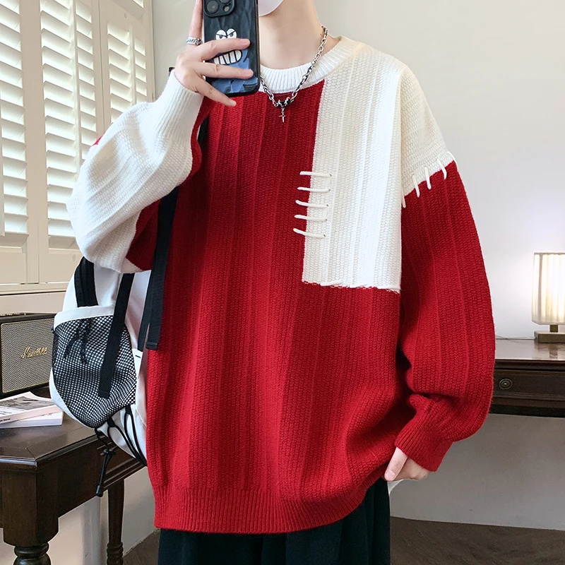 

Color Blo Knitwear Casual Hoodie for Boys Loose Fit Teenagers Autumn Winter New Sle Knitted Sweater Trendy Brand KFGZ