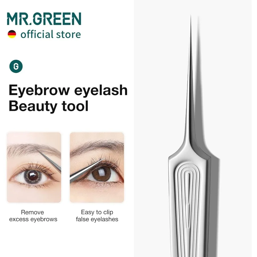 Pinzas para pelo encarnado, aguja para nariz, puntas puntiagudas, pinzas para cejas, espinillas, eliminación negra, Extractor de Clip para acné largo