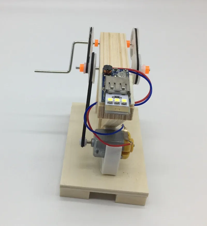 Handgenerator-Modellbausätze, Spielzeug, DIY, Holz, manuell, Dynamo, wissenschaftliches Experiment, Montagemodelle, Spielzeug für Kinder, kreativ, pädagogisch