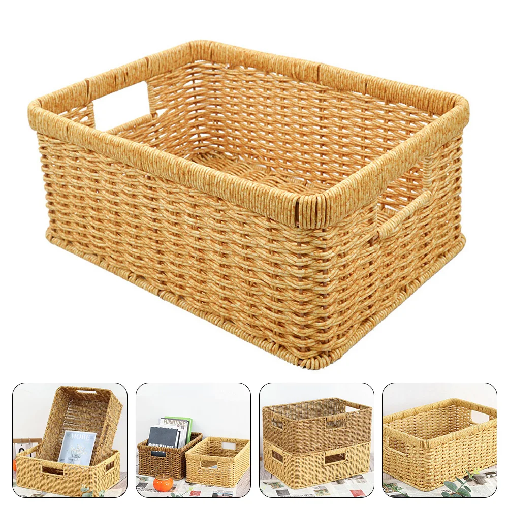 

Woven Storage Basket Pp Seagrass Large Capacity Home Organizer For Clothes Sundries Household Box Reusable Tidy Holder