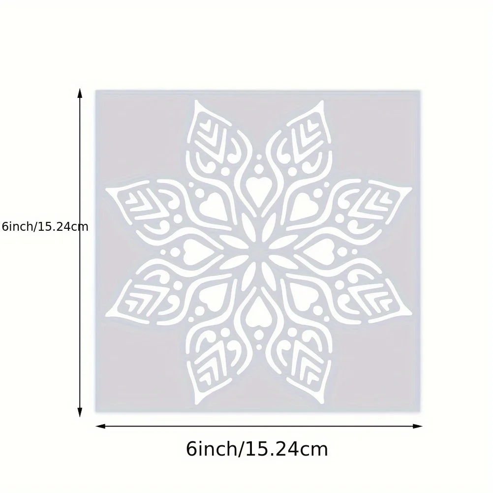 16Pcs 15*15cm Mandala Painting Stencils DIY Drawing Scrapbook Wall Stencil Painting for Wood Floor Tiles Fabric Art Template