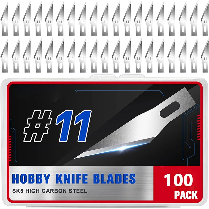 50/100PCS Exacto Knife Blades Hobby Knife Replacement Craft Blades High Carbon Steel Blades for Craft Scrapbooking Stencil #11