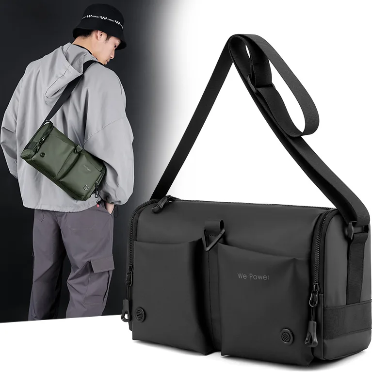 

Men's one-shoulder fashion casual men's bag multi-function large-capacity money mobile phone storage cross-body bucket bag