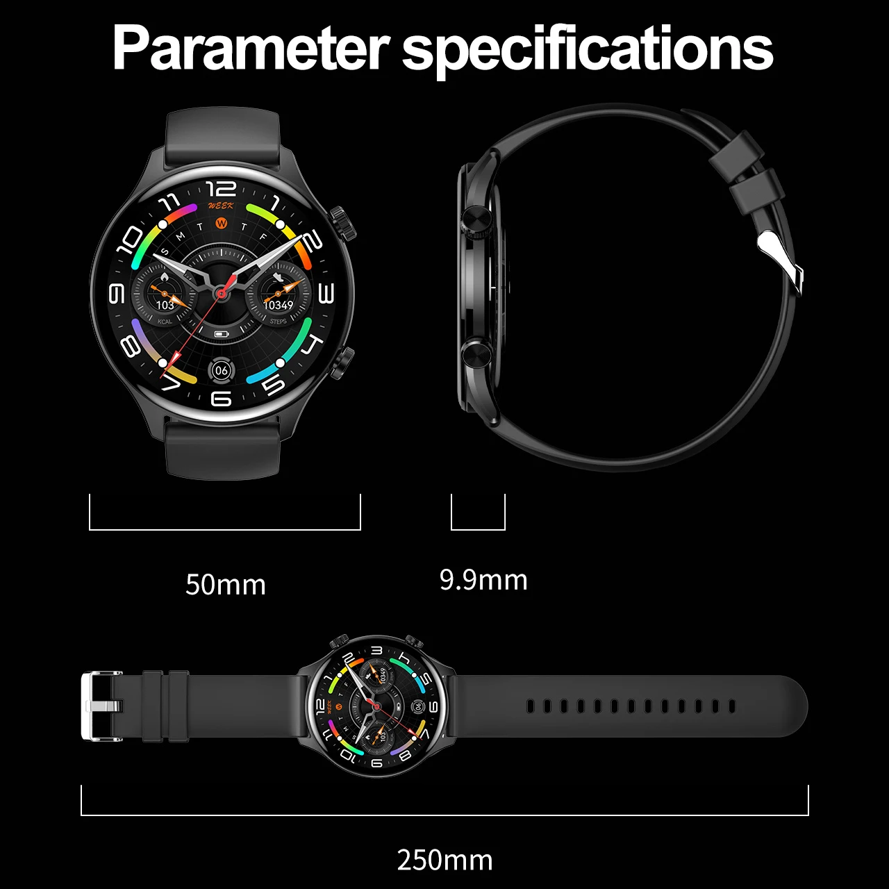 Health Smart Watches Women Men Blue Tooth Call Smartwatch NFC 1.75" AMOLED Screen Waterproof Music Sports 24h Heart Rate Monitor