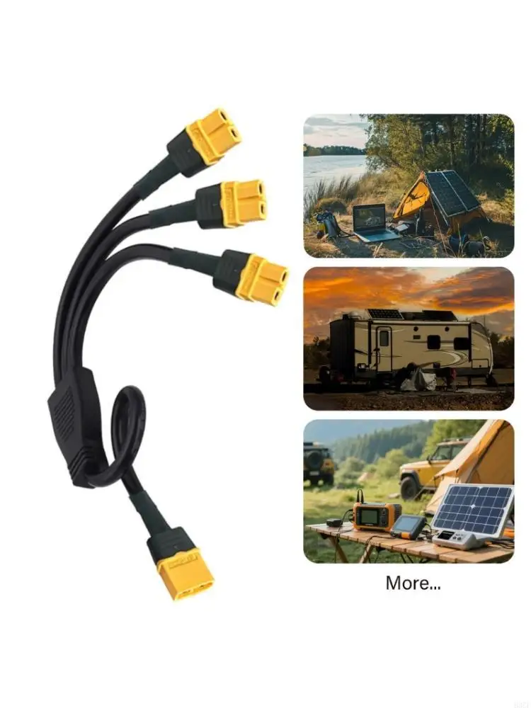 Model Vehicle Charging XT60H Splitter Cable, 1 Male to 3 Female 35CM Wire for Battery Distribution and Daily Device Cable Work