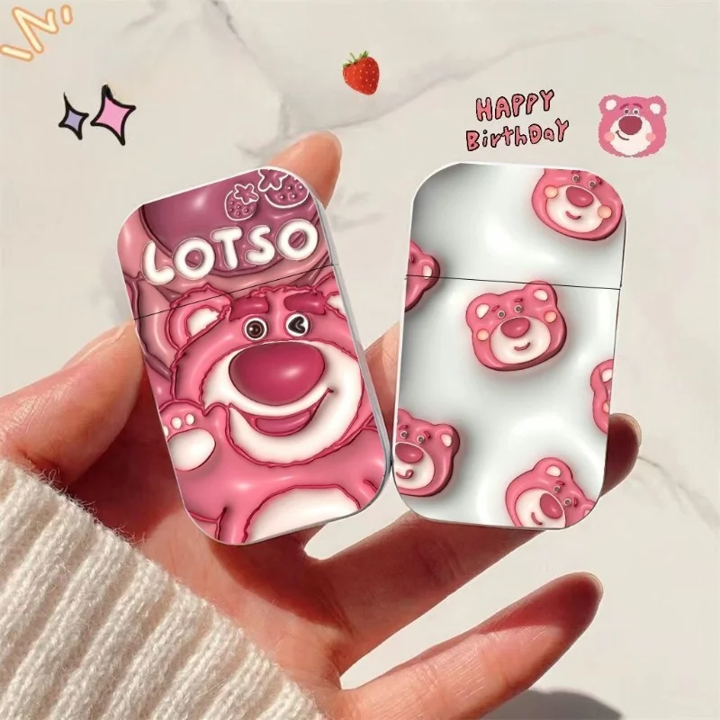 3D Printing Visual Effects High Aesthetic Cute Lighter Windproof Pink Flame Gas Lighter for Women's Gift Cigarette Accessories