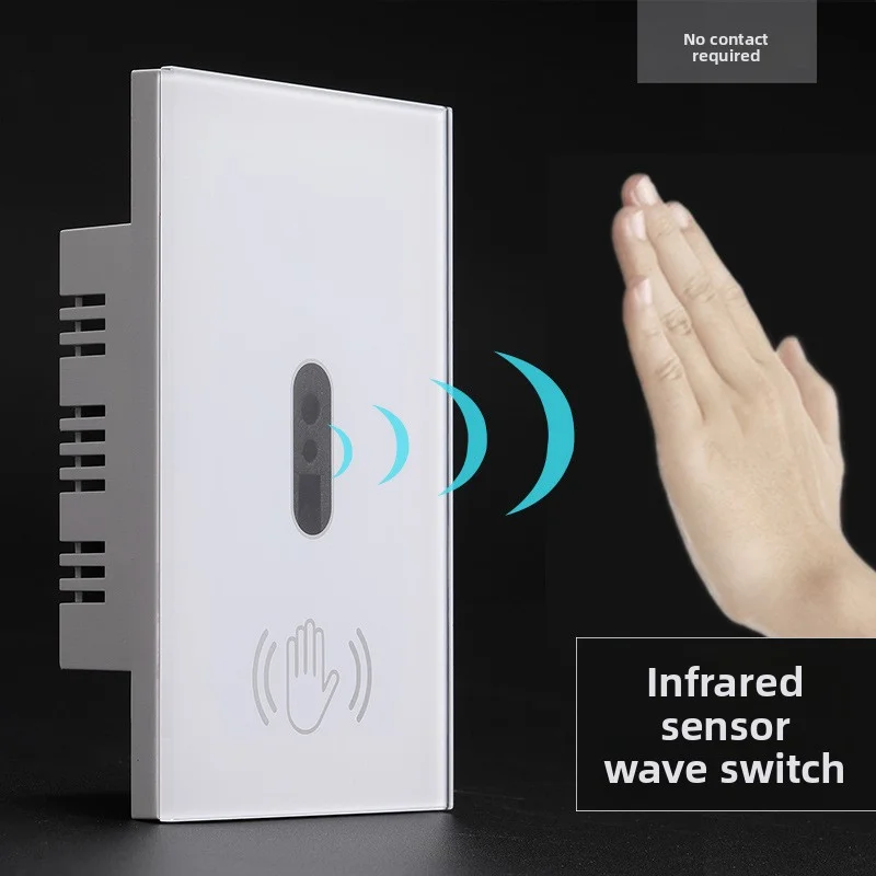 

Infrared Human Body Sensing Switch Panel 220v Gesture Sensing Switch Household Staircase Living Room Waving Sensing On/Off