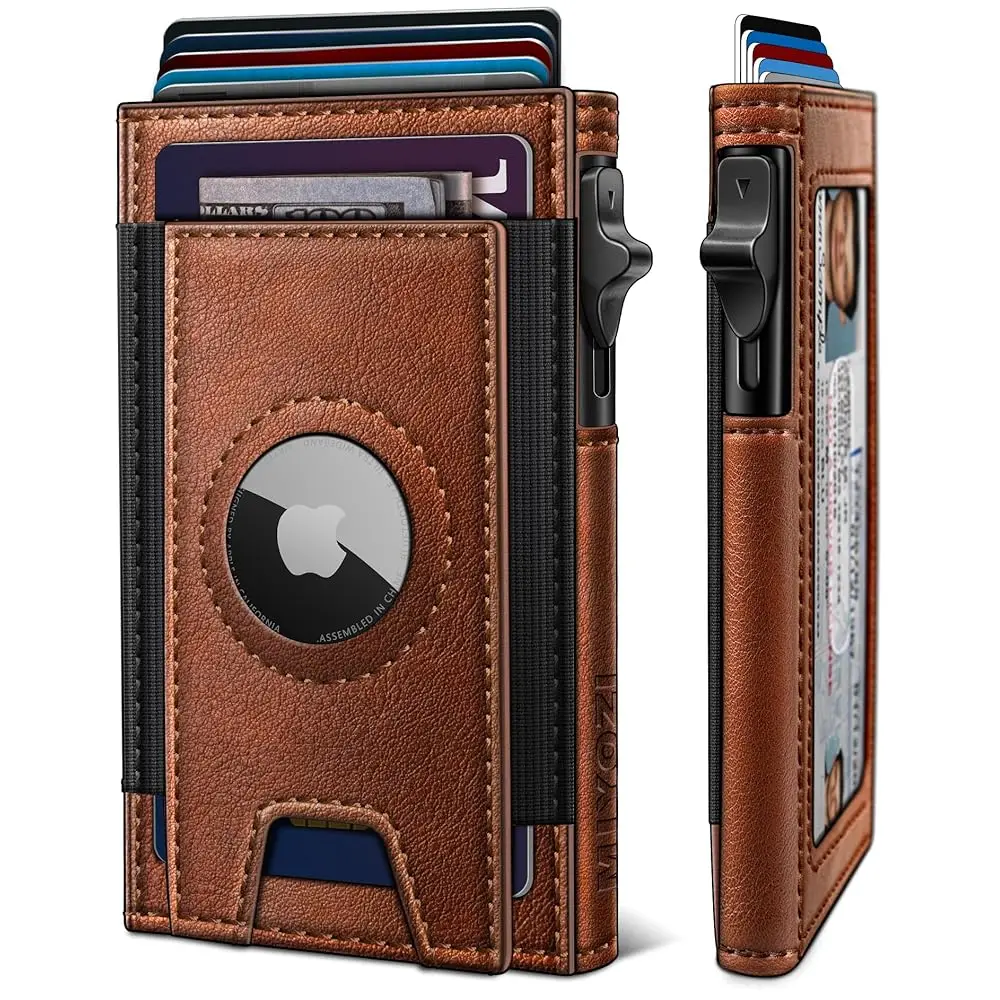 

Free ShippingAirtag Wallet for Men, Slim Pop Up Credit Card Holder RFID Blocking Mens Minimalist wallet for 7-9 Cards ID Window,