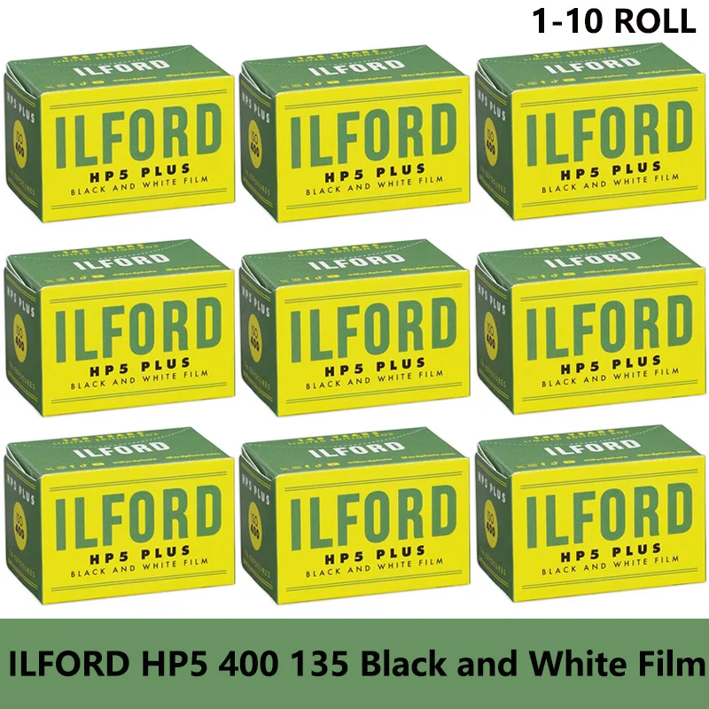 ILFORD HP5 PLUS 400 135 فيلم أبيض وأسود 1-10 لفات لكاميرا فيلم Kodak Fujifilm إصدار عتيق (متوافقة - 2028)