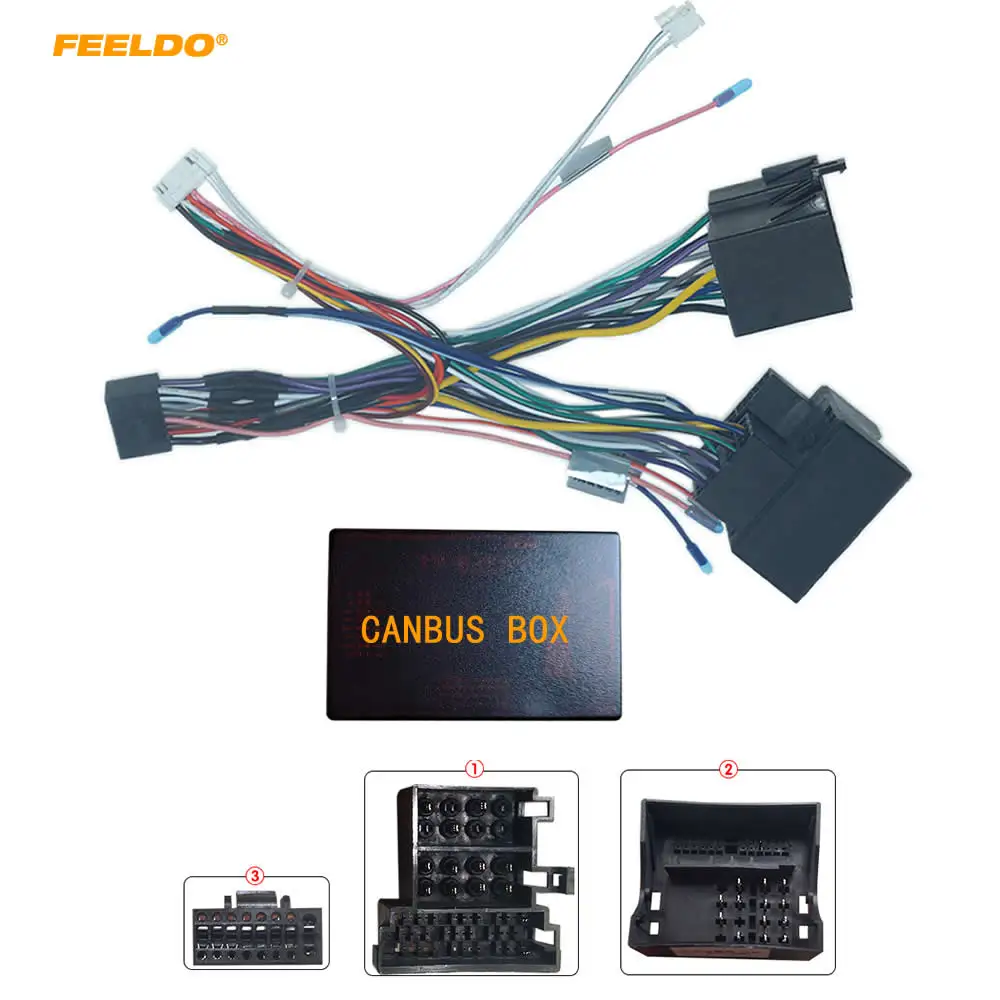 

FEELDO Car Audio Raddio 16PIN Android Power Cable Adapter With Canbus Box For Porsche Cayenne CD/DVD Player Wiring Harness #6554