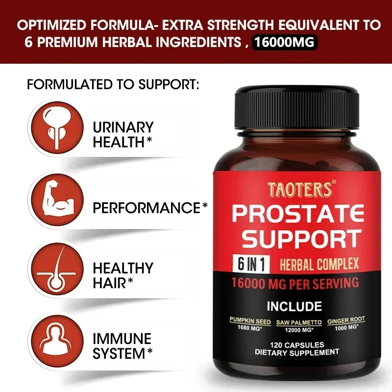 Men\'s Prostate Health Capsules with Saw Palmetto, Improve Performance, Relieve Bladder & Urination Problems, Reduce Toilet Trips