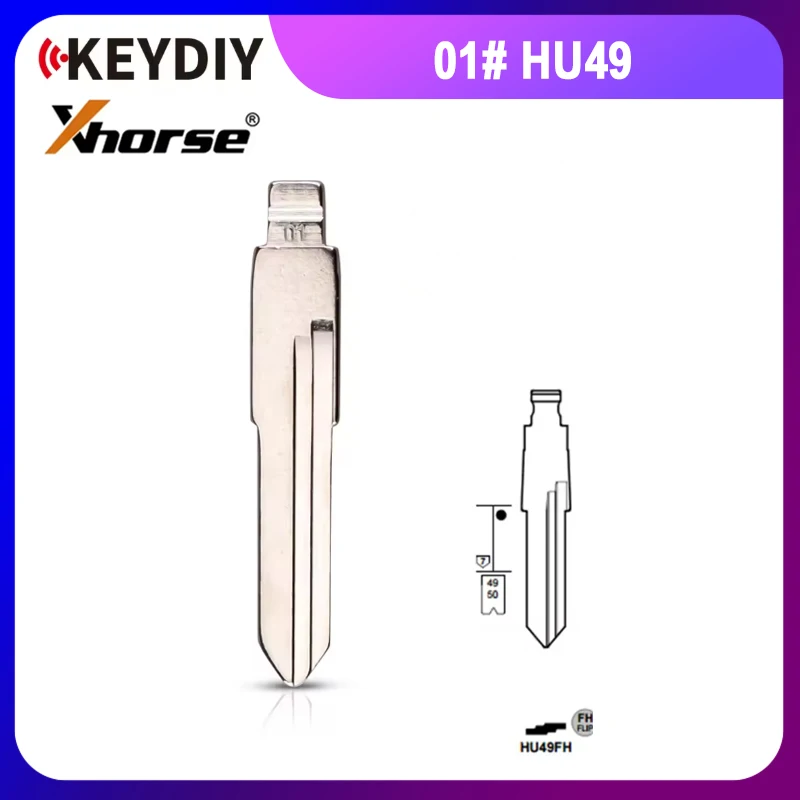 

10pcs Uncut flip Metal key blade 01# HU49 for VW Jetta Santana for KD keydiy xhorse VVDI remotes universal No.01